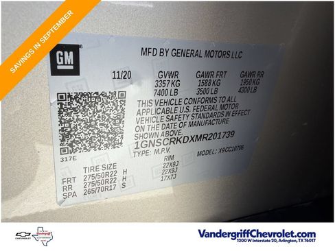 Used 2021 Chevrolet Tahoe RST w/ Luxury Package RWD image 32