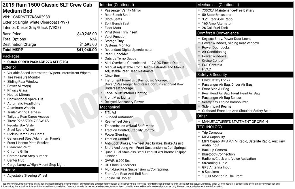 Used 2019 RAM 1500 Classic SLT RWD image 6