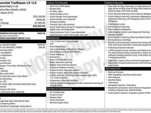 Used 2025 Chevrolet TrailBlazer LS w/ LS Convenience Package FWD image 78