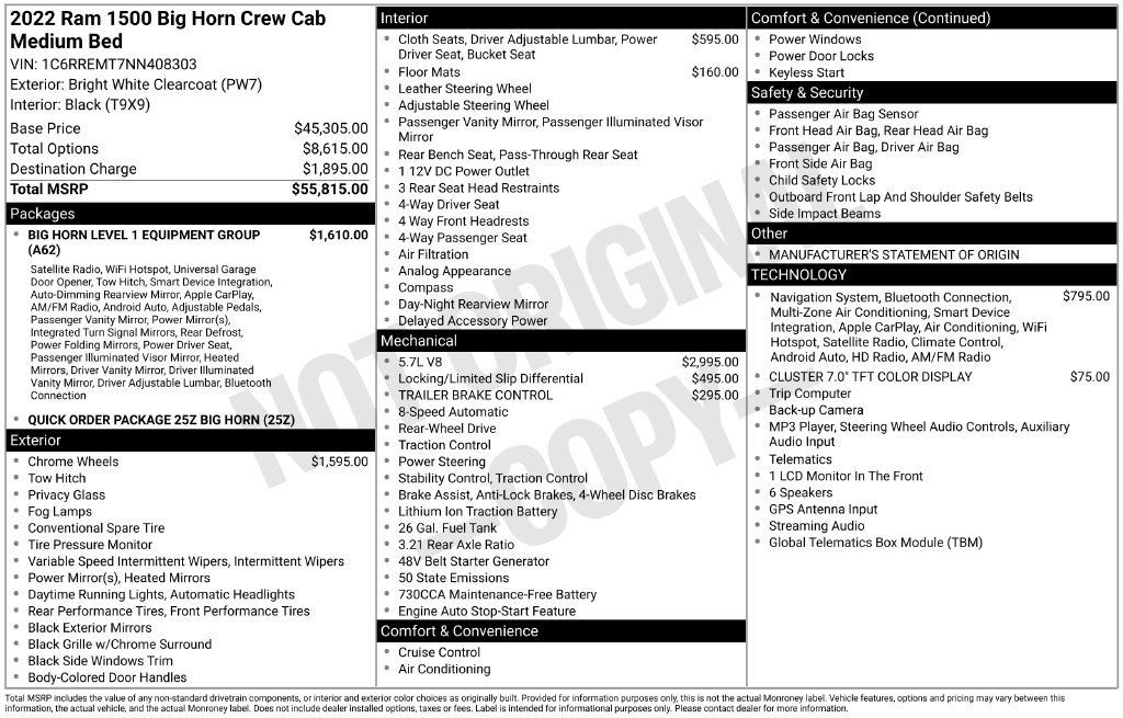 Used 2022 RAM 1500 Big Horn RWD image 58