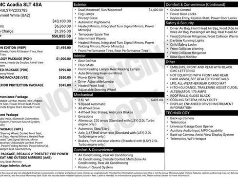 Used 2023 GMC Acadia SLT w/ Elevation Edition AWD/4WD image 7