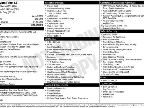 Used 2024 Toyota Prius LE FWD image 31