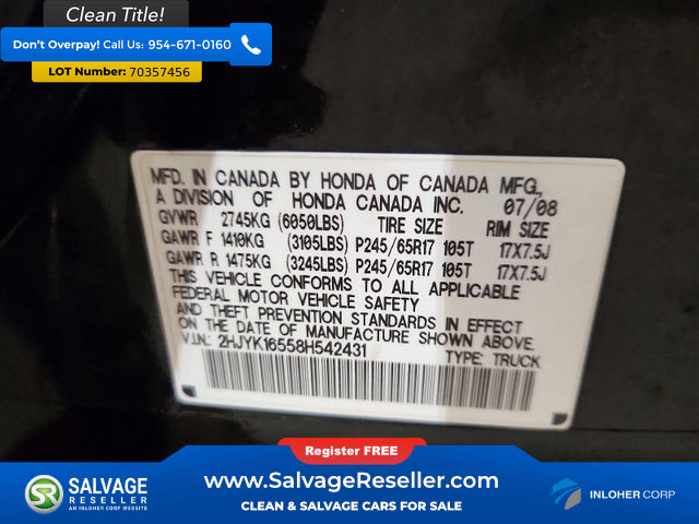 Used 2008 Honda Ridgeline RTL image 16