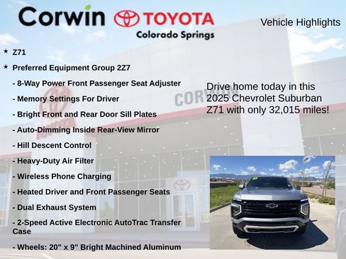 Used 2025 Chevrolet Suburban Z71 AWD/4WD image 6