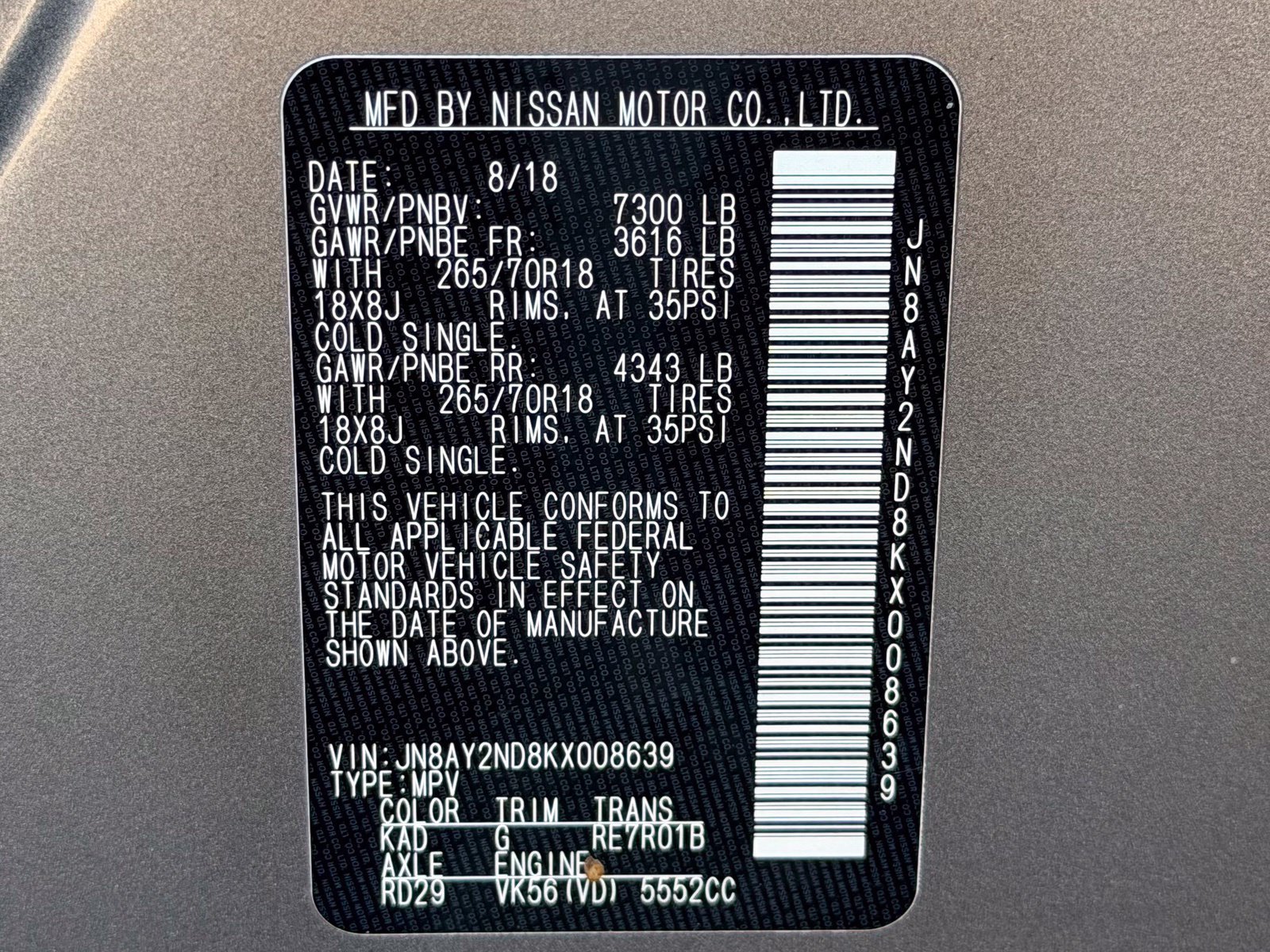 Used 2019 Nissan Armada SV w/ Driver Package RWD image 61