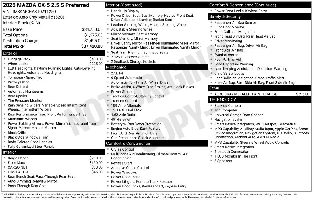 New 2026 MAZDA CX-5 Preferred AWD/4WD image 3