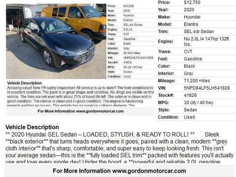 Used 2020 Hyundai Elantra SEL image 2