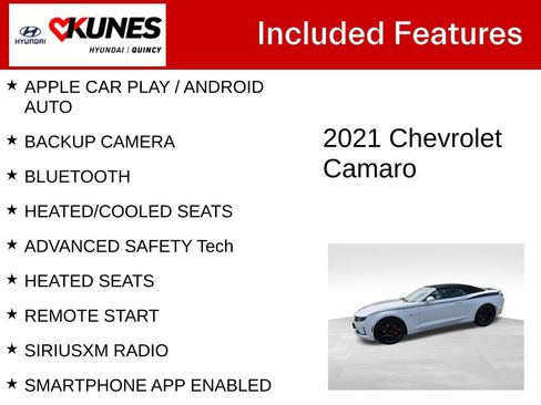 Used 2021 Chevrolet Camaro LT w/ Technology Package RWD image 2