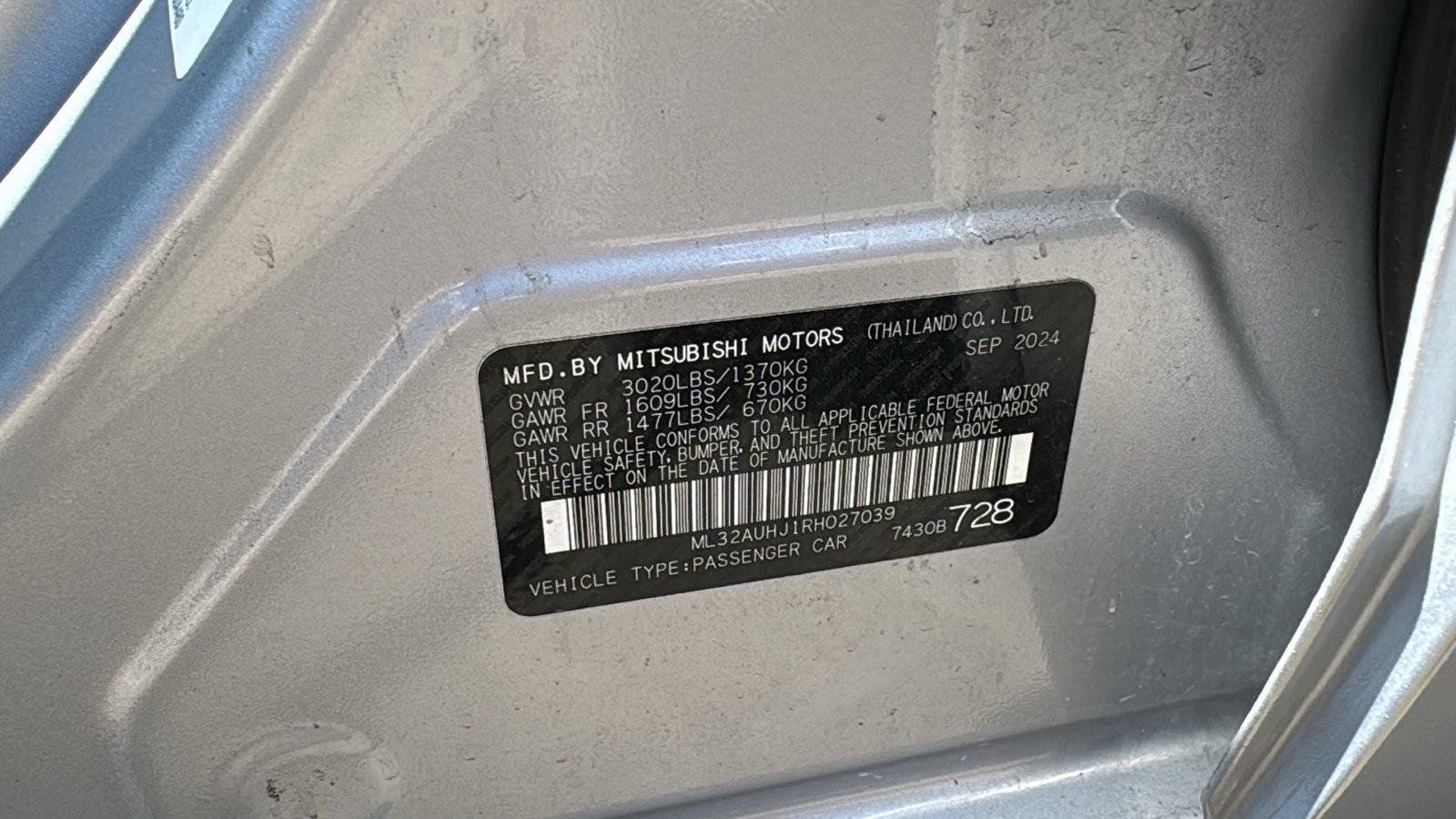 Used 2024 Mitsubishi Mirage ES FWD image 20