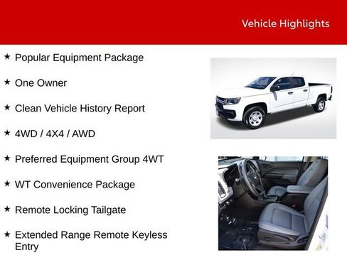 Used 2022 Chevrolet Colorado W/T w/ WT Convenience Package AWD/4WD image 9
