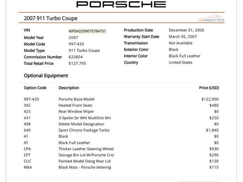 Used 2007 Porsche 911 Turbo AWD/4WD image 2