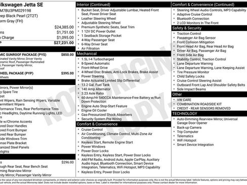 Used 2023 Volkswagen Jetta SE w/ Panoramic Sunroof Package FWD image 2