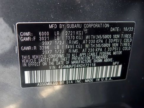 Used 2022 Subaru Ascent Limited w/ Technology Package AWD/4WD image 39