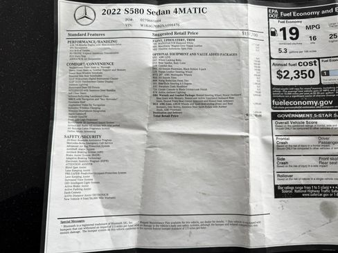 Used 2022 Mercedes-Benz S 580 4MATIC Sedan w/ AMG Line Package image 53