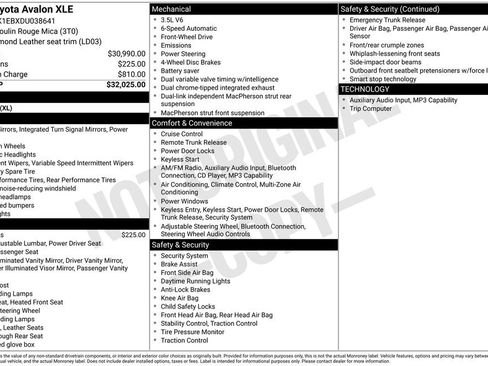 Used 2013 Toyota Avalon XLE FWD image 30