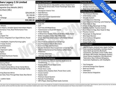 Used 2019 Subaru Legacy 2.5i Limited image 9