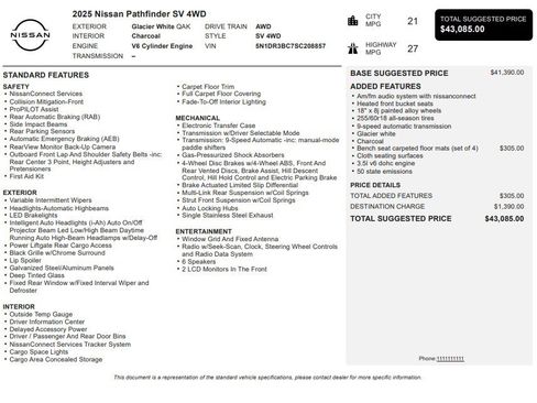 Used 2025 Nissan Pathfinder SV image 33