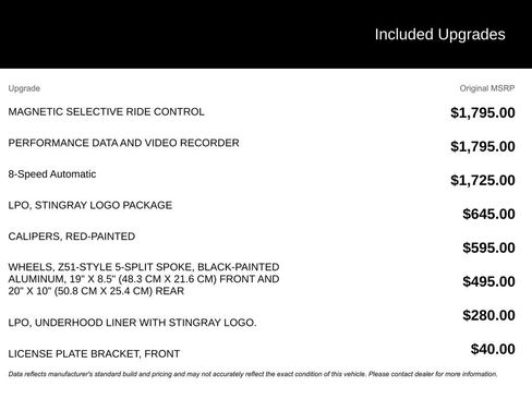 Used 2017 Chevrolet Corvette Stingray Coupe w/ LPO, Stingray Logo Package image 4