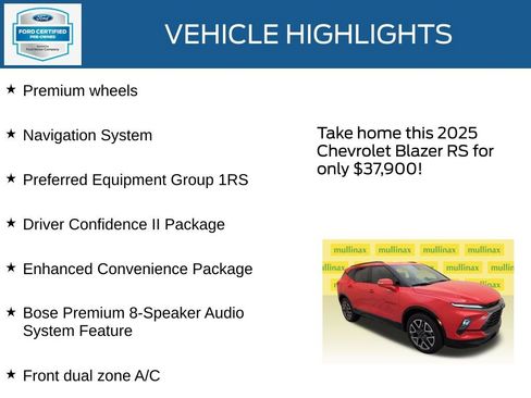 Used 2025 Chevrolet Blazer RS w/ Driver Confidence II Package AWD/4WD image 23