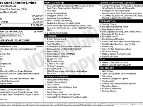 New 2026 Jeep Grand Cherokee Limited w/ Limited Altitude Package RWD image 8