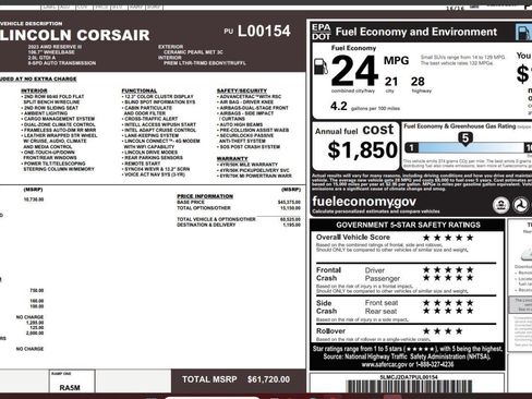Used 2023 Lincoln Corsair Reserve w/ Equipment Group 202A image 4