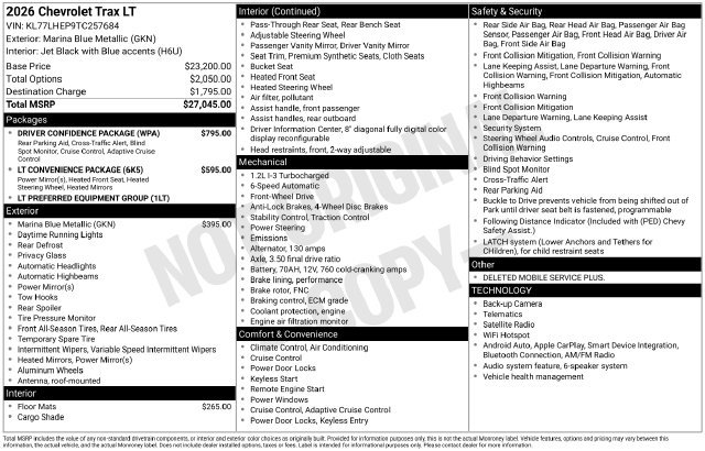 New 2026 Chevrolet Trax LT w/ Driver Confidence Package FWD image 4