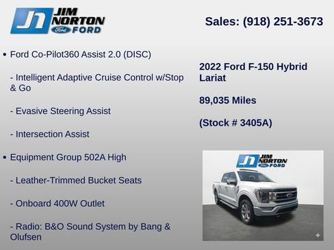 Used 2022 Ford F150 Lariat w/ Equipment Group 502A High image 8