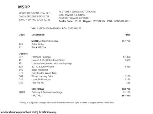 Certified 2023 Mercedes-Benz GLE 350 GLE 350 image 2