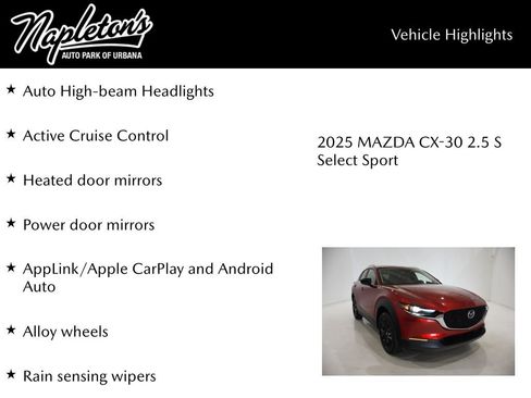 New 2025 MAZDA CX-30 AWD 2.5 S w/ Select Sport Pkg image 16