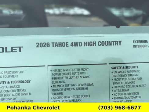 New 2026 Chevrolet Tahoe High Country AWD/4WD image 37