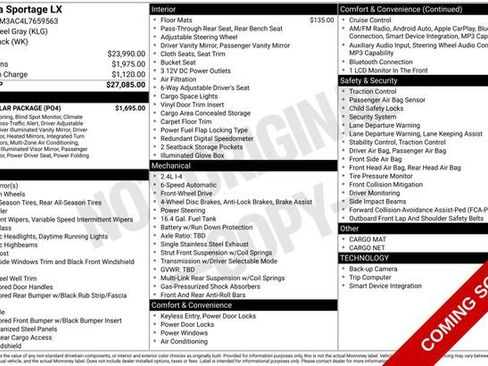Used 2020 Kia Sportage LX w/ LX Popular Package FWD image 1