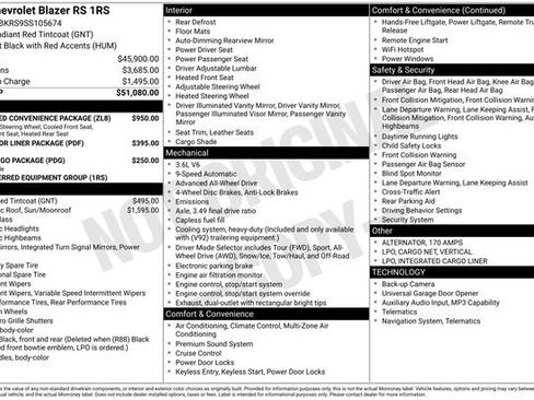 Certified 2025 Chevrolet Blazer RS w/ Enhanced Convenience Package AWD/4WD image 47