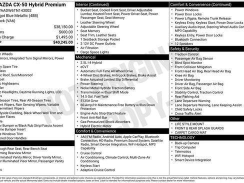 Certified 2026 MAZDA CX-50 AWD 2.5 Hybrid w/ Premium Pkg image 13