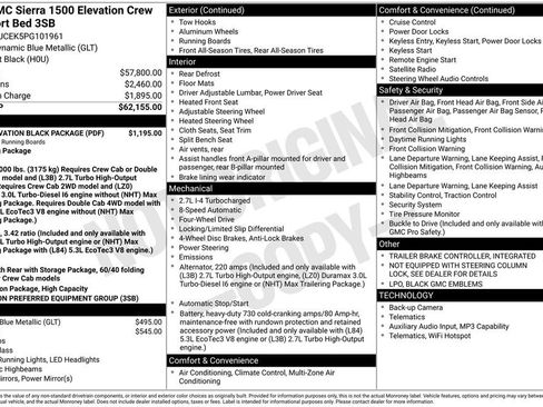 Used 2023 GMC Sierra 1500 Elevation w/ LPO, Elevation Black Package image 36