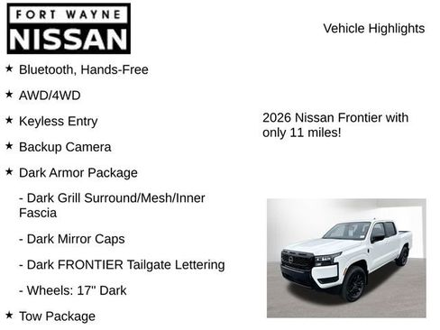New 2026 Nissan Frontier SV w/ All-Weather Content Package image 8