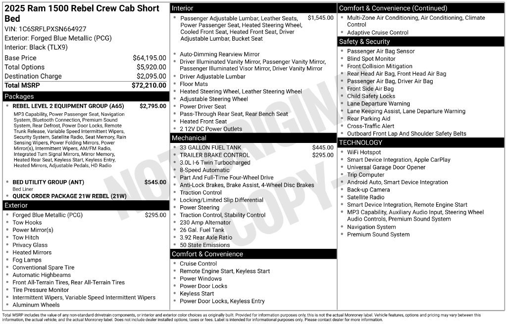 Used 2025 RAM 1500 Rebel w/ Rebel Level 2 Equipment Group AWD/4WD image 6