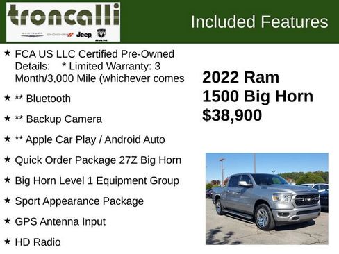 Certified 2022 RAM 1500 Big Horn image 5