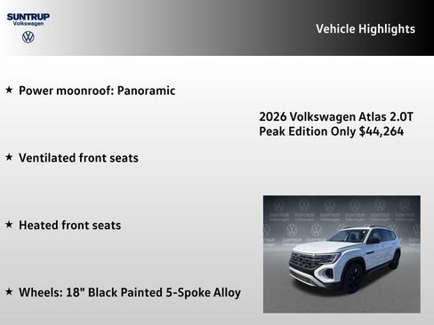 New 2026 Volkswagen Atlas Peak Edition AWD/4WD image 7