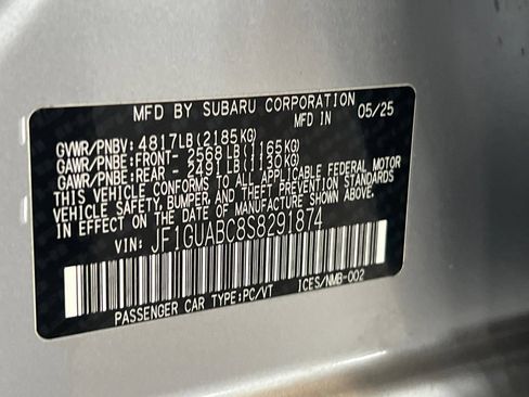 Certified 2025 Subaru Impreza 2.0i AWD/4WD image 26