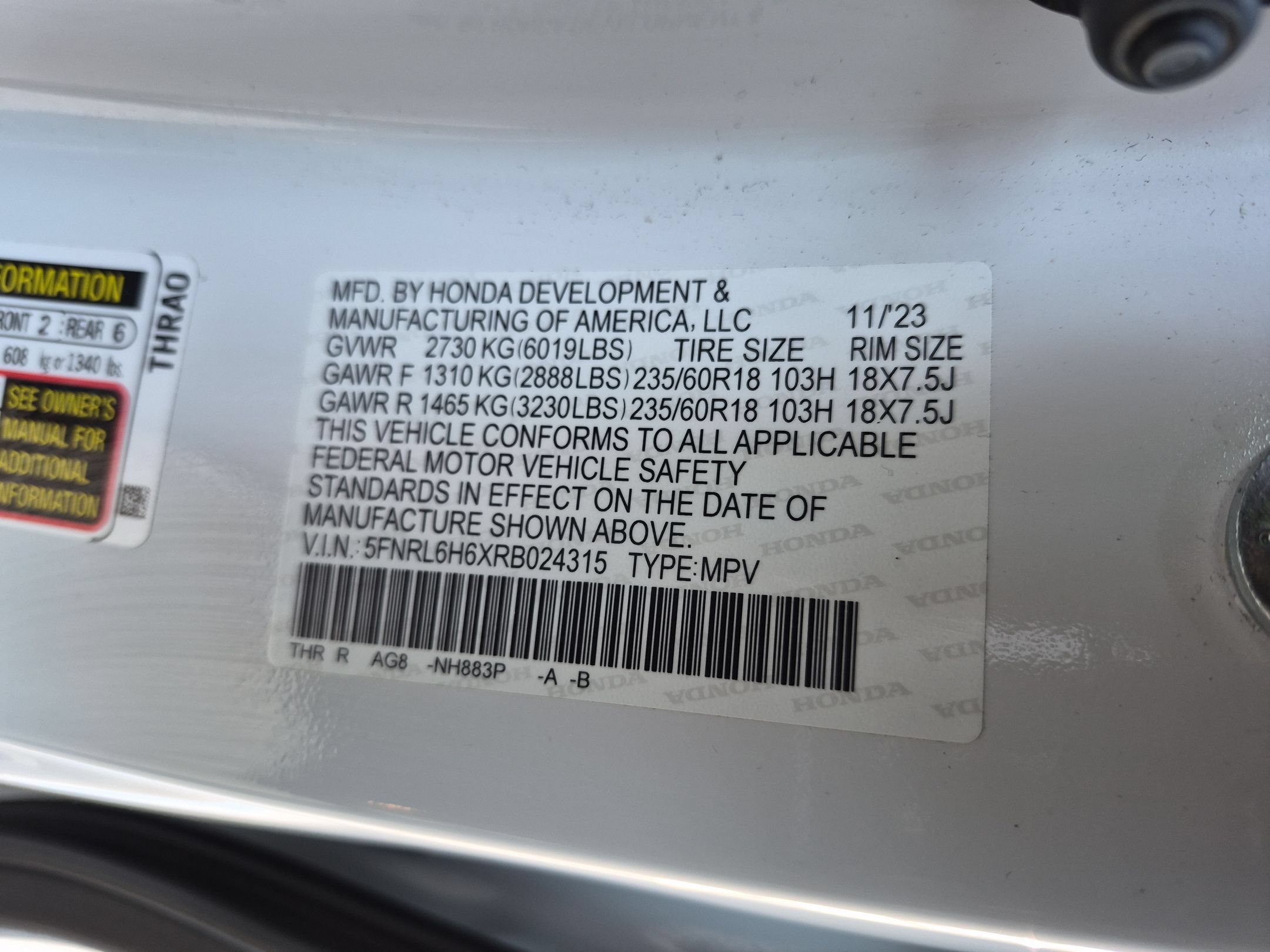 Certified 2024 Honda Odyssey EX-L image 36