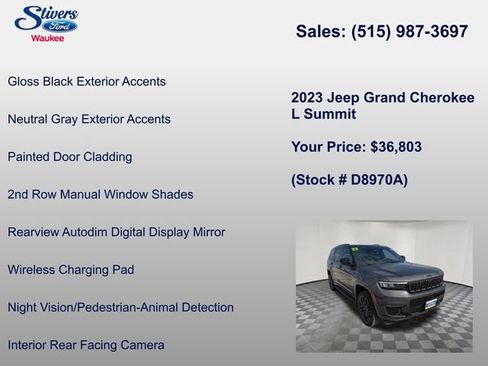 Used 2023 Jeep Grand Cherokee L Summit w/ Advanced Protech Group IV AWD/4WD image 28