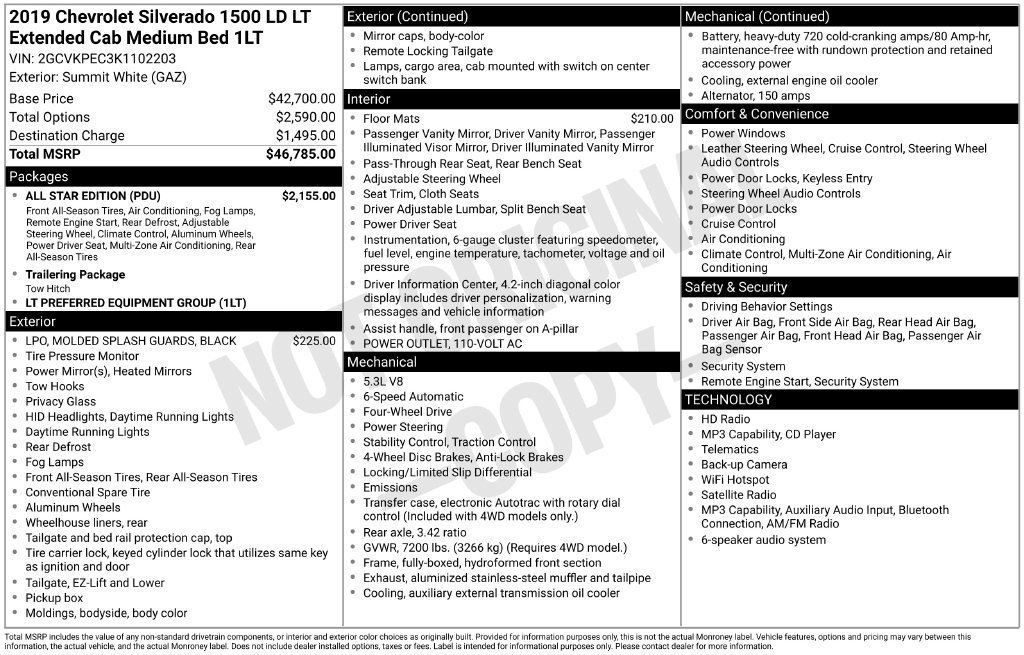 Used 2019 Chevrolet Silverado 1500 LT w/ All Star Edition AWD/4WD image 10
