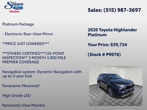Used 2020 Toyota Highlander Platinum AWD/4WD image 16