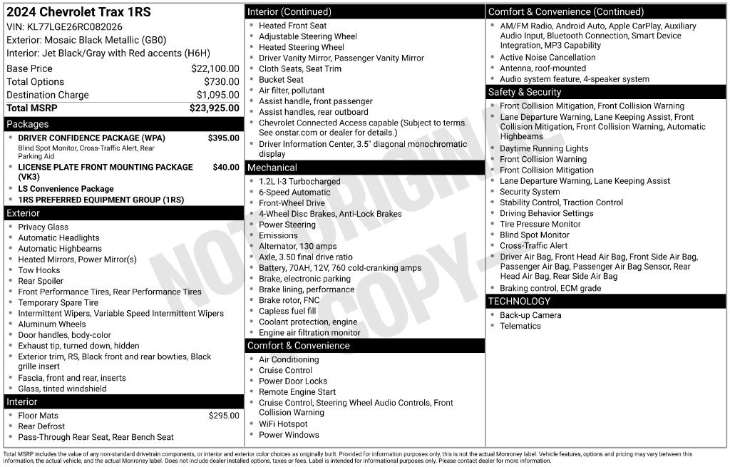 Used 2024 Chevrolet Trax RS w/ Driver Confidence Package FWD image 2