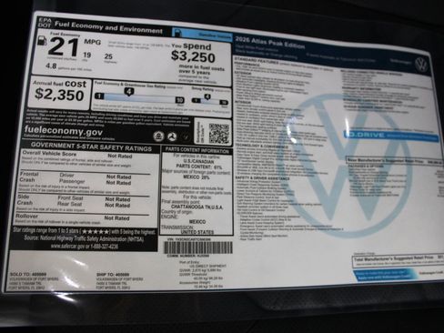 New 2026 Volkswagen Atlas Peak Edition image 37