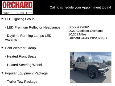 Used 2022 Jeep Gladiator Overland w/ Popular Equipment Package AWD/4WD image 31