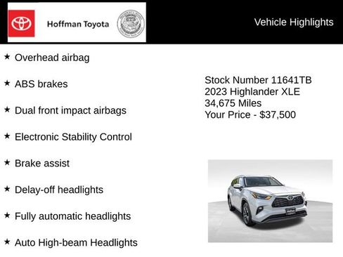 Used 2023 Toyota Highlander XLE AWD/4WD image 20