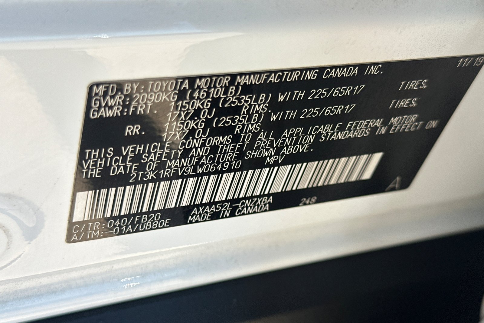 Certified 2020 Toyota RAV4 LE w/ All Weather Liner Package FWD image 34