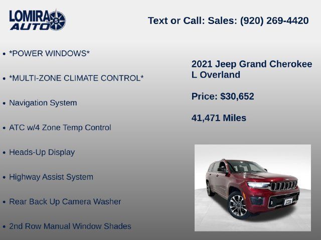 Used 2021 Jeep Grand Cherokee L Overland w/ Advanced Protech Group III AWD/4WD image 27
