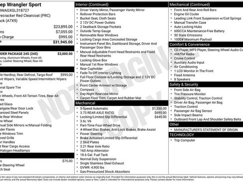 Used 2016 Jeep Wrangler Sport w/ Quick Order Package 24S image 25